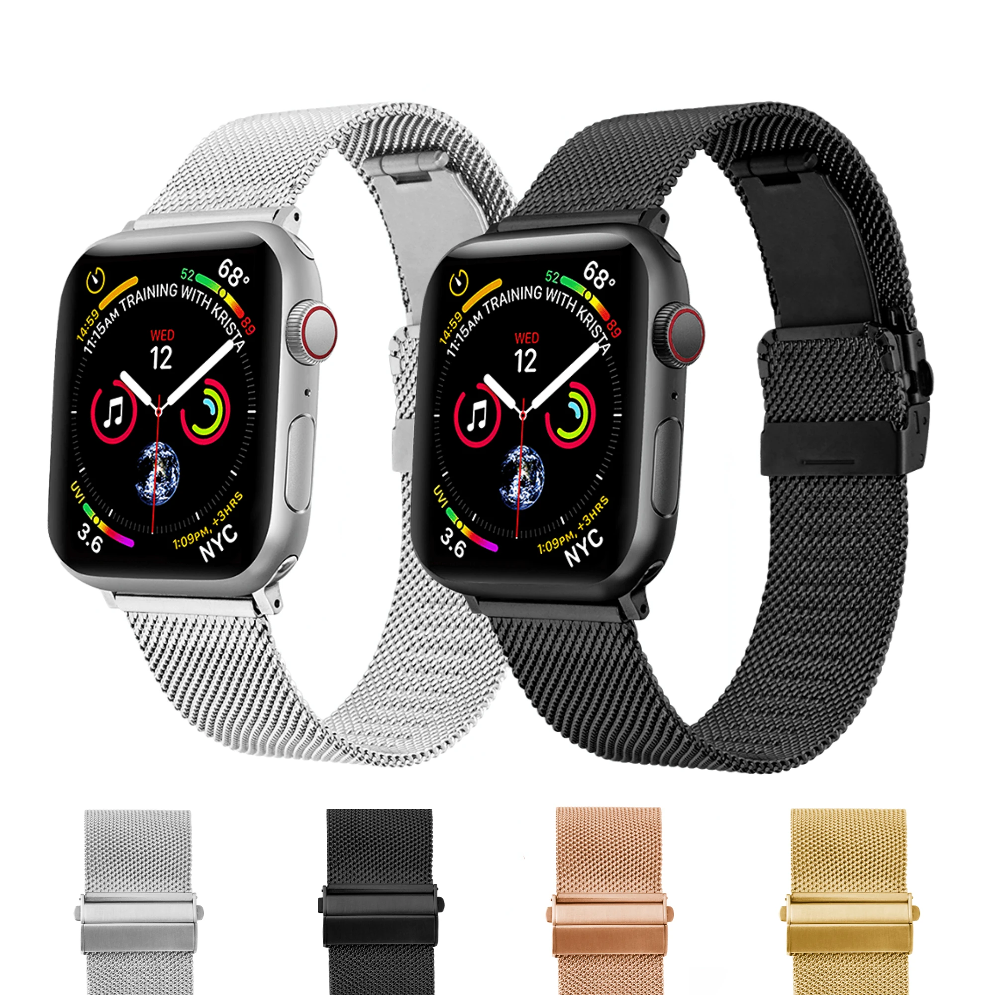 

Milanese Metal Strap For Apple watch Ultra 9 8 7 49mm 45mm 41mm 6 5 4 3 SE 44mm 40mm Butterfly Buckle Wristband iwatch 42mm 38mm