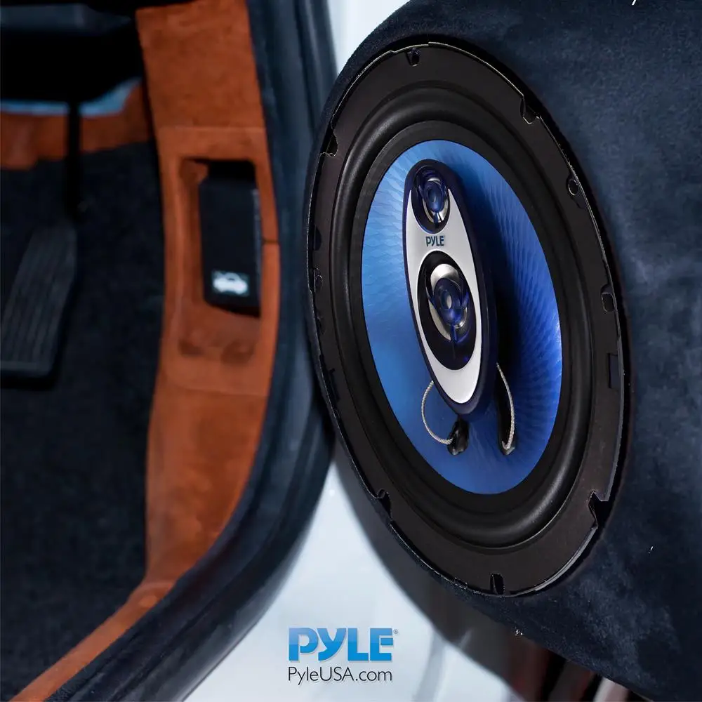 Pyle 6.5" 3-Way Car Speaker System, 180W RMS/360W Max Full-Range Triaxial Audio with Piezo Tweeter – PL63BL (Blue)