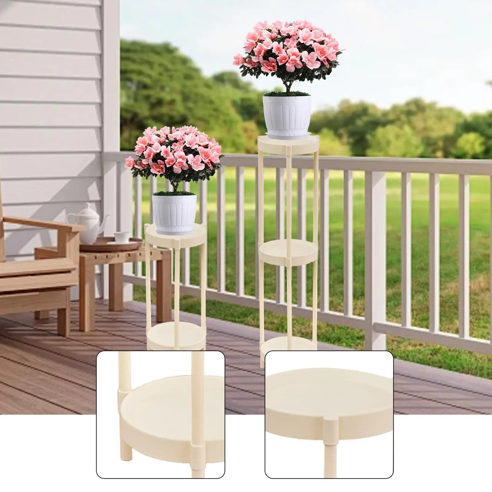 Multifunctional Potted Display Rack Space Saving Plant Shelf Organizer Flowerpot Holder for Home and Garden