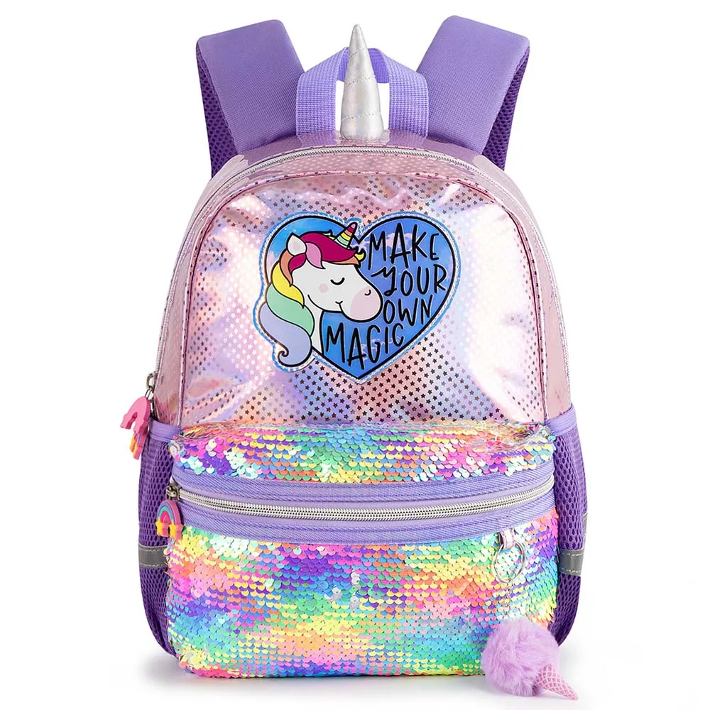 girls holographic unicorn mini backpack Girls' 3-6T Holographic Unicorn Backpack