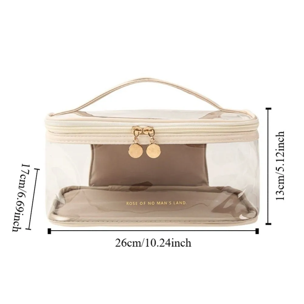Fashion Multi-functional Cosmetics and Jewelry Bag Toiletry Bag Storage Box PU Cosmetic Bag PU Transparent Makeup Bag Home