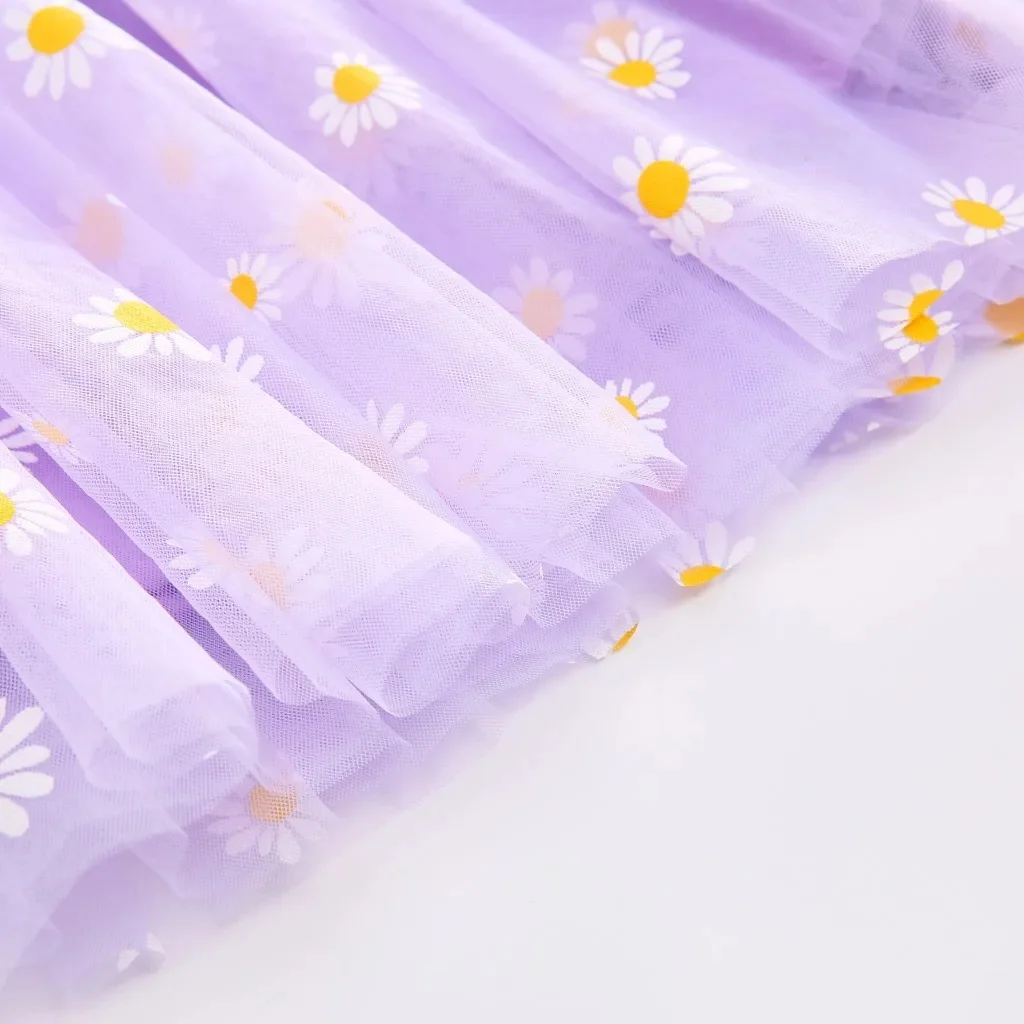 Kleinkind-Tüllkleid für Babys, Gänseblümchen-Blumen, Netz-Tutu-Kleider, Feen-Sommerkleid für Kinder, Fotografie, Geburtstagsfeier, Hochzeit, Sommerkleid – Detail 17