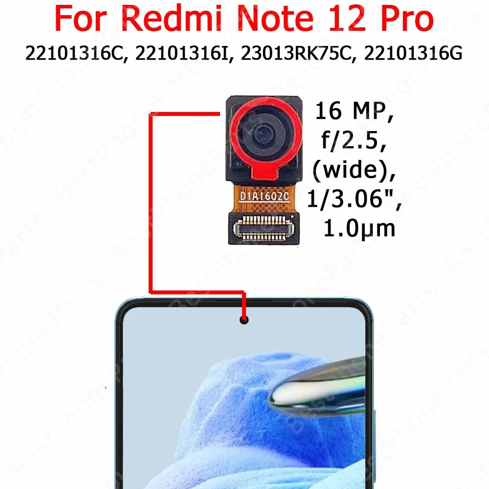 Selfie Camera For Xiaomi Redmi Note 11S 5G 11 Pro 4G 12S 12 Pro+ Plus Frontal Front Camera Module Replacement Parts