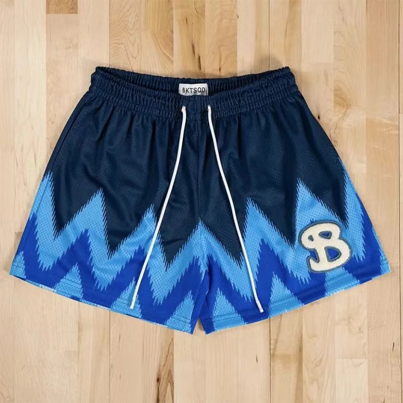 BKTSQD-Shorts Décontractés en Maille à vaccage Rapide, Shorts de dehors de Plein Air, de Course à Pied, de Plage, de Basket-ball, de Marque Wave