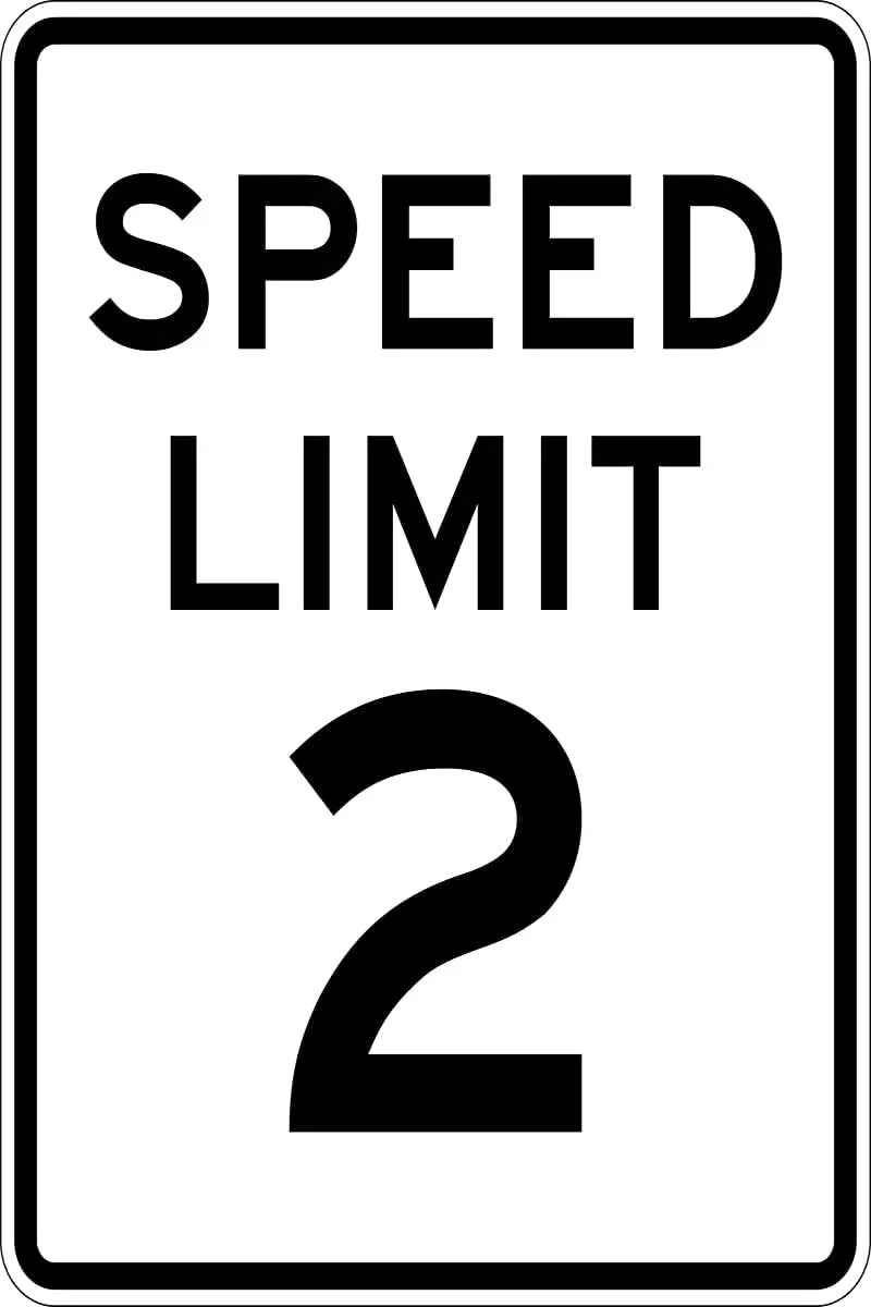 Speed Limit 2 Mph Sign,Warning Traffic Road Street Metal Tin Sign,Uv Protected & Waterproof Rust Free Tin Sign For Indoor/O sign
