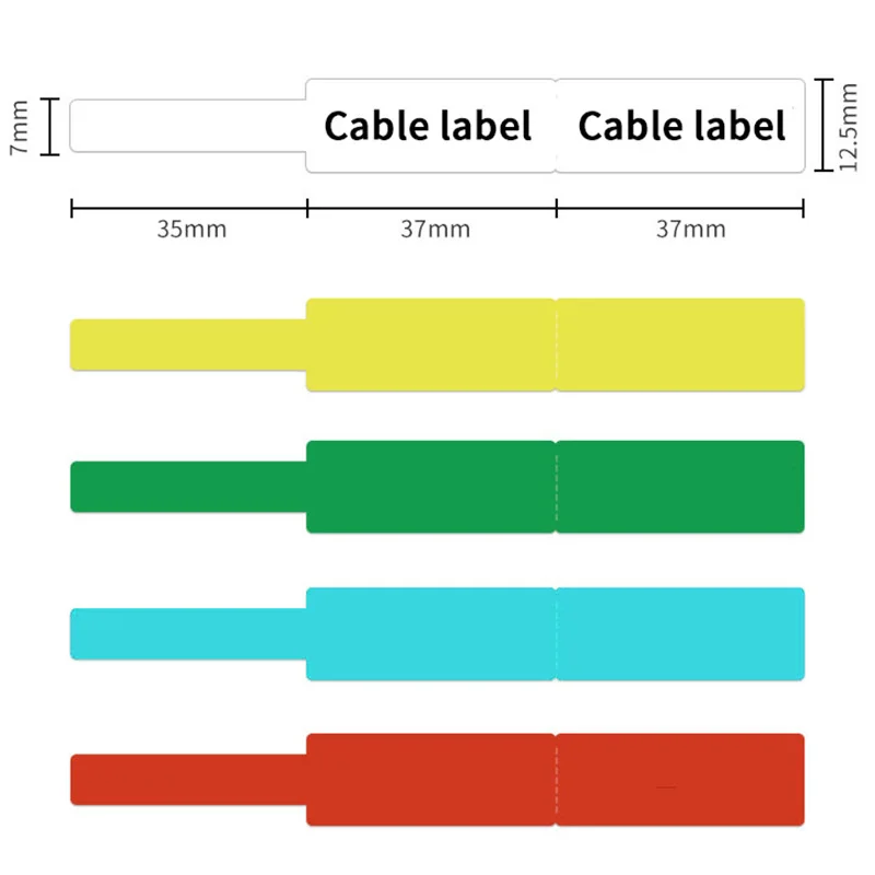 Cinta adhesiva D30Label 5PK, cable adhesivo, 12,5mm X 74mm + 35mm, 65 etiquetas, Scratch-Resistantp11, p15