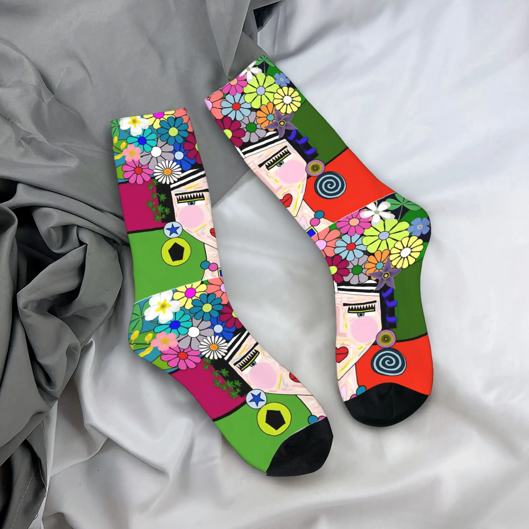 

Носки Senorita с цветочным принтом, зимние носки, современные мягкие носки для пар, противоскользящие носки для скалолазания с принтом