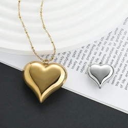 2pcs/pack 15-45mm Stainless Steel Love Heart Shape Charms Pendants For DIY Bracelet Necklace Jewelry Making Accessories