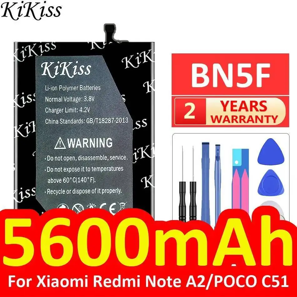 

Аккумулятор мобильного телефона большой емкости BN5F 5600 мАч для Xiaomi Redmi Note A2 Poco C51
