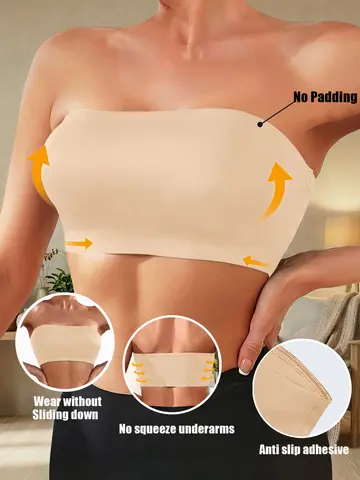 No Padding Traceless Bandeau Wireless Bralette Sexy Strapless Bra Seamless Tube Top Intimates Lingerie