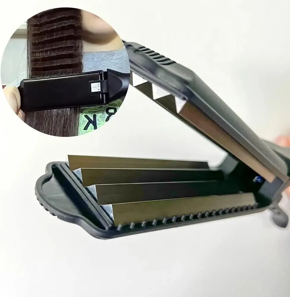 Flauschiger Haarcrimper für Frauen, Keramik-Welleneisen, Volumen-Haarcrimper, Flaches Crimper-Eisen mit Platten, Styling-Tool, Dual-Voltage – Detail 5