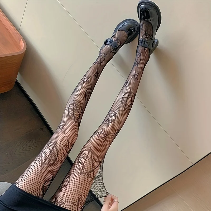 

Jacquard retro fishing net pantyhose leg shaping nylon fabric solid color simple style versatile and universal