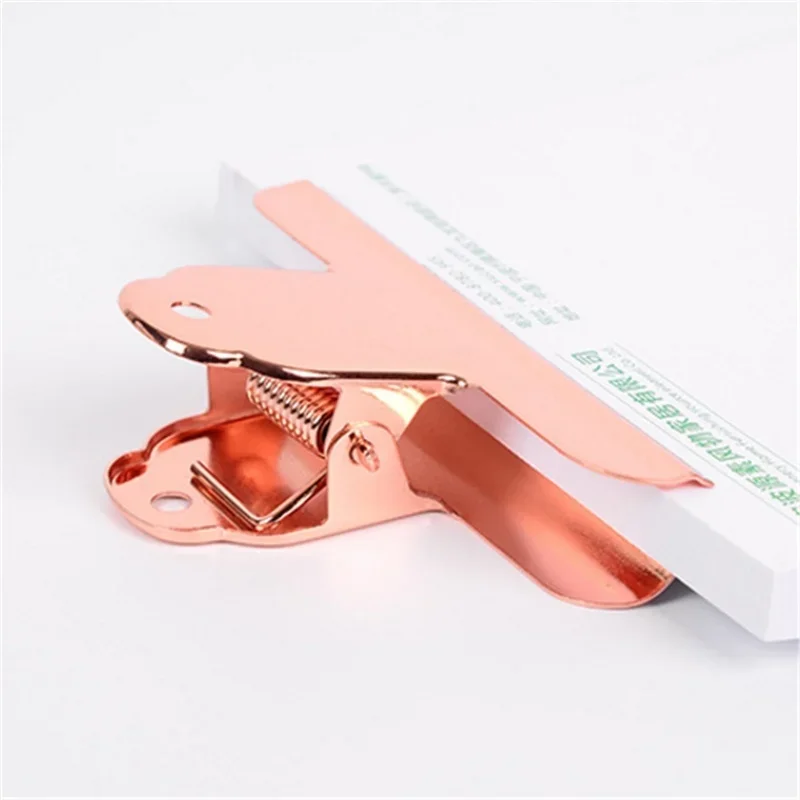 2PCS 5.5*10.3CM Big Size Gold/Rose Gold Clips Paper Clip Clamp for Office Bills Household Kitchen Sealing Supplies