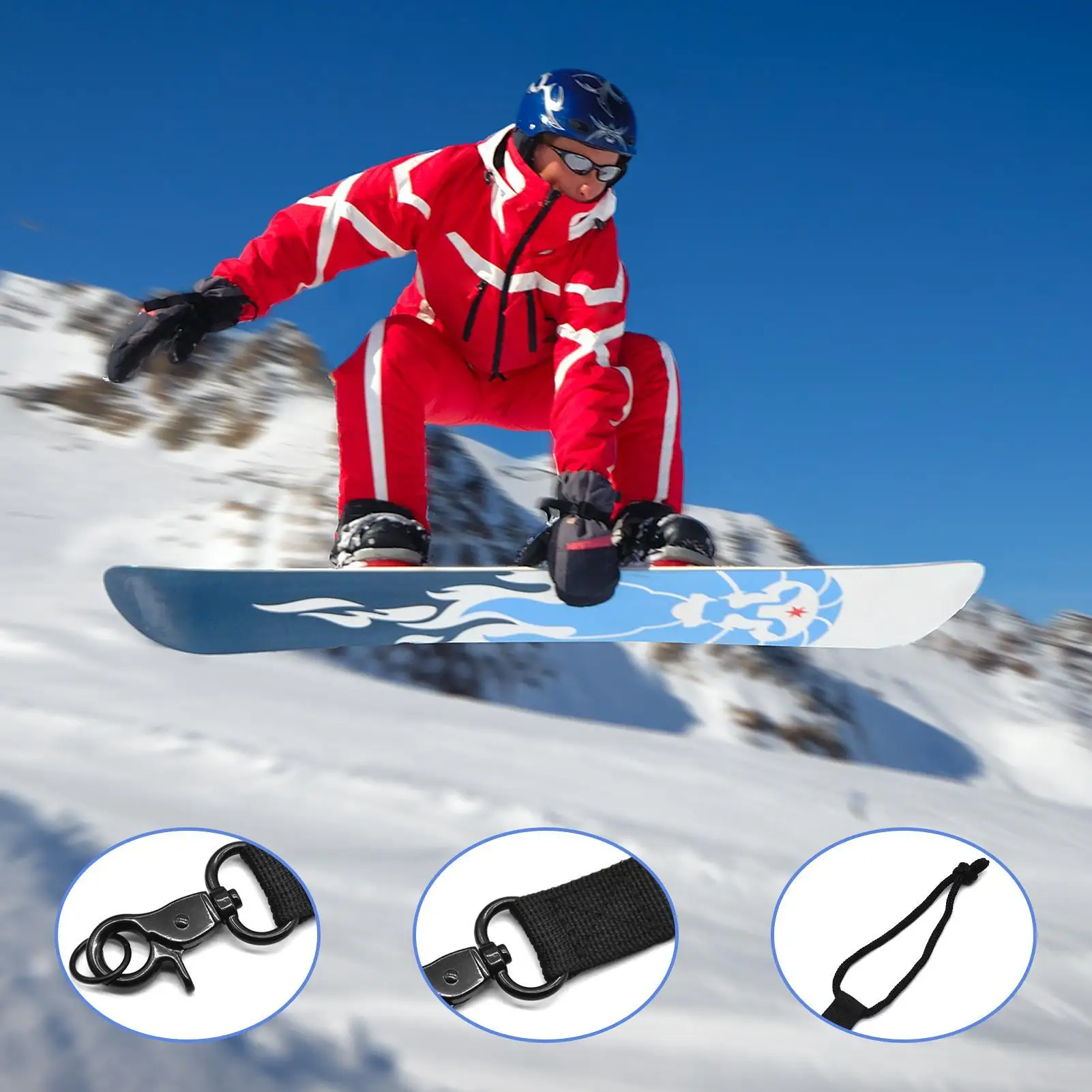 2 قطعة المقاود السلامة على الجليد التزلج دائم مشبك حزام استبدال قابل للتعديل مكافحة خسر الحبل للربط والأحذية