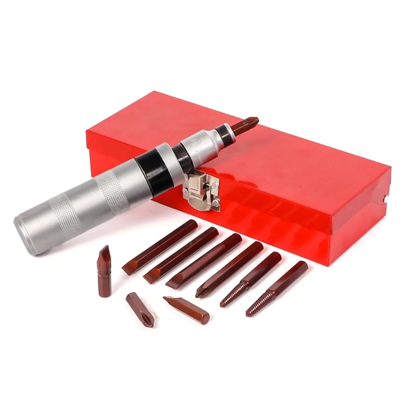 

Professional Screw Extractors Kit for Stubborn Screws and Bolts, Industrial Impacts Driver with Spring Mechanism