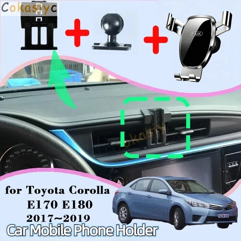 Car Mount for Toyota Corolla E170 E180 2017~2019 Air Vent Auto Mobile Phone Holder Cellphone Bracket Gravity Stand Accessories