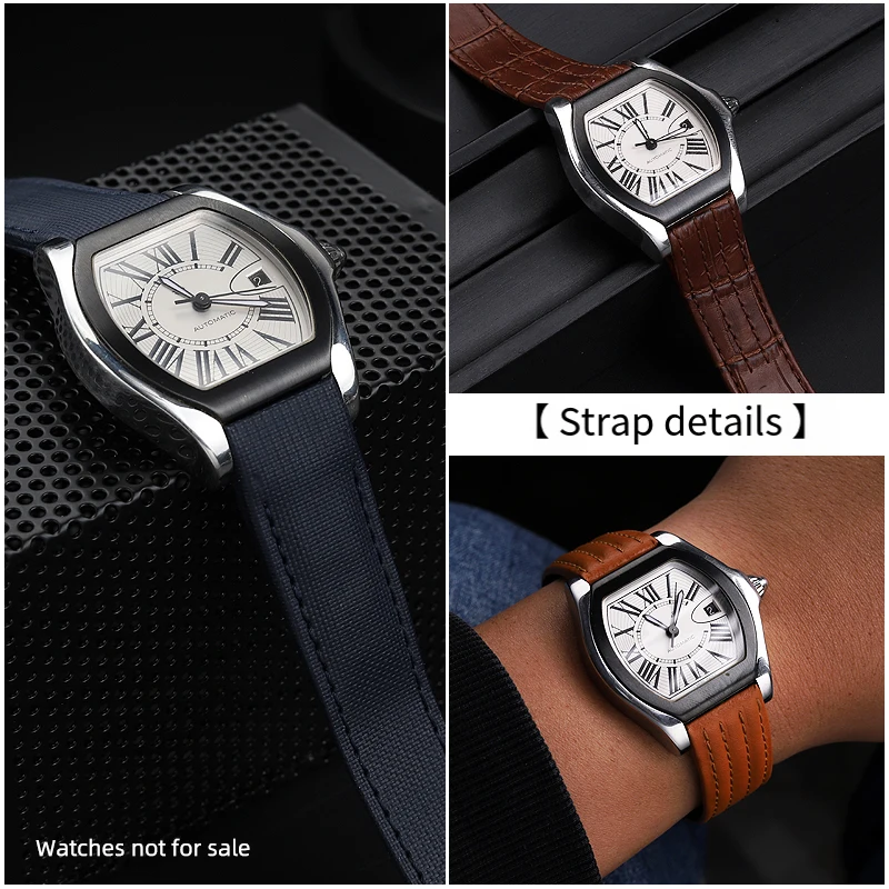 カルティエ スポーツ ロードスター W用 6206018   W 6206017   ナイロンストラップ Lea-ther ストラップ時計バンドクイックリリースカスタム 19 ミリメートル 20 ミリメートル時計ベルトメンズ