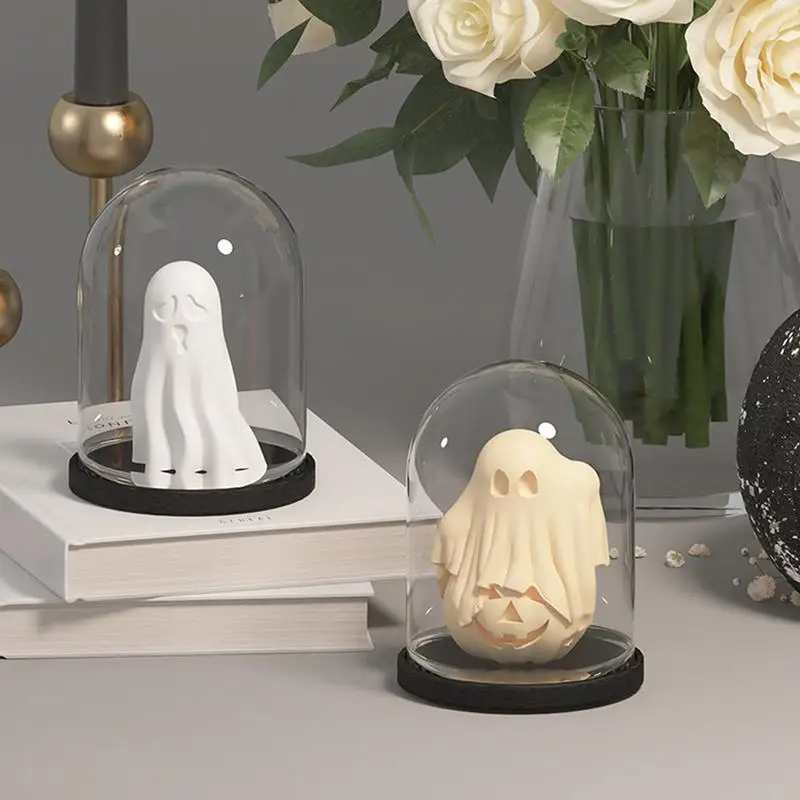 3D Candle Molds Halloween Ghost Gypsum Mold Silicone Resin Mold for Aromatherapy Candles Resin Casting Homemade Soap Wax Making