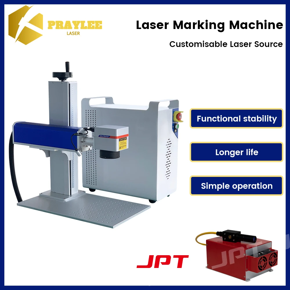 Praylee Laser Marking Engraving Machine 30W 50W 100w Original JPT Laser Source for Cutting Metal Plastic Glass Wood Jewellery