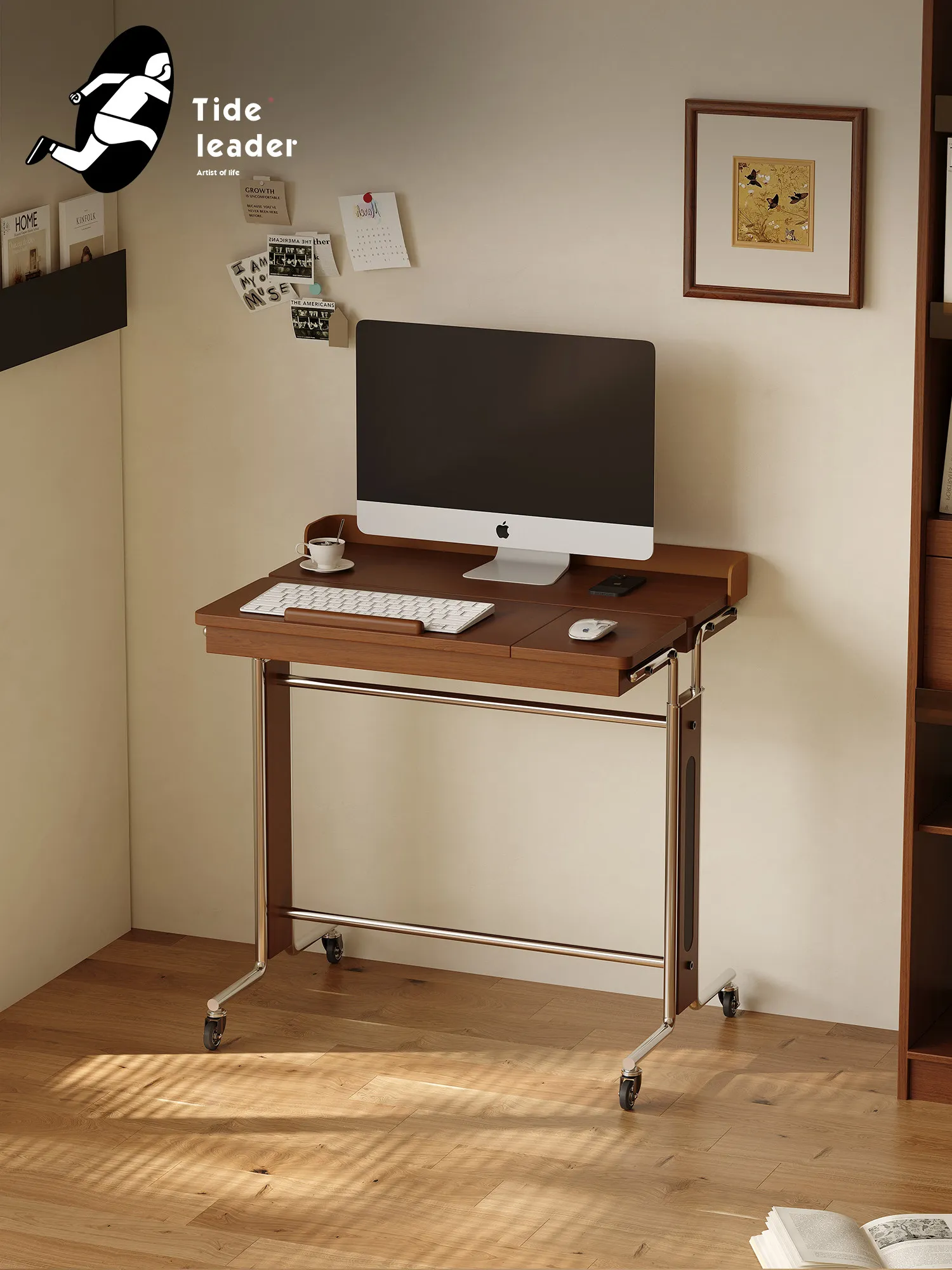 LMM antique lifting computer desk small home office portable multi-functional learning desk