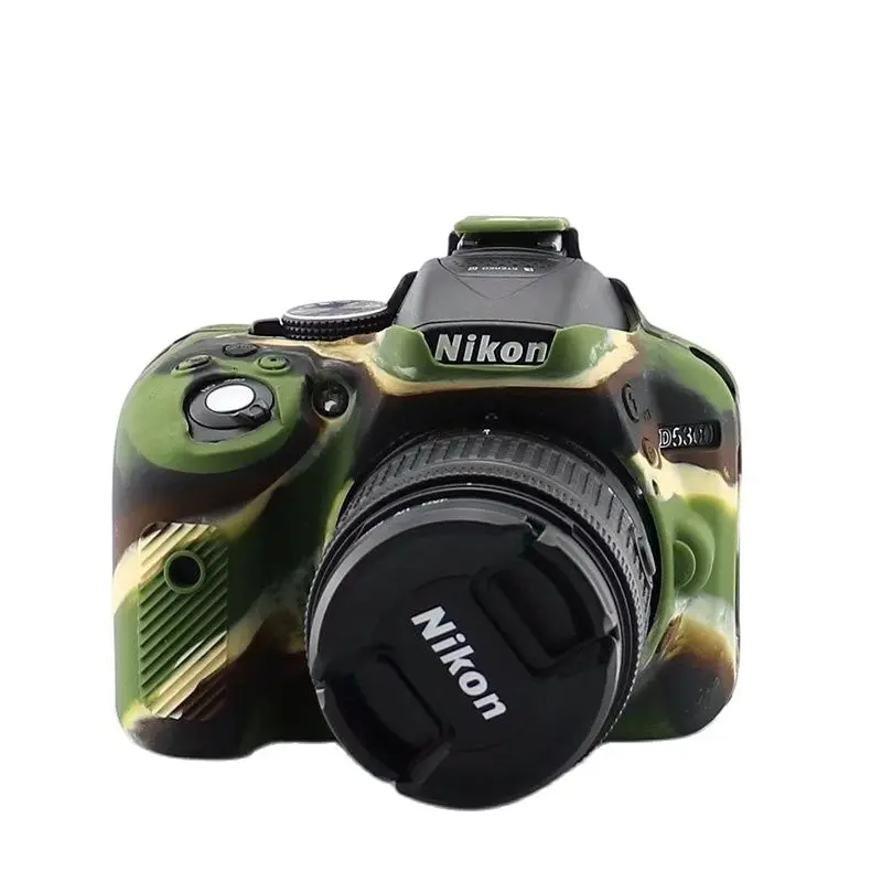 Capa de pele de armadura de silicone para Nikon, bolsa para câmera, D7100, D7200, D5100, D5200, D5300, D750, D5600, D3200, D3300, D610, D810, D800