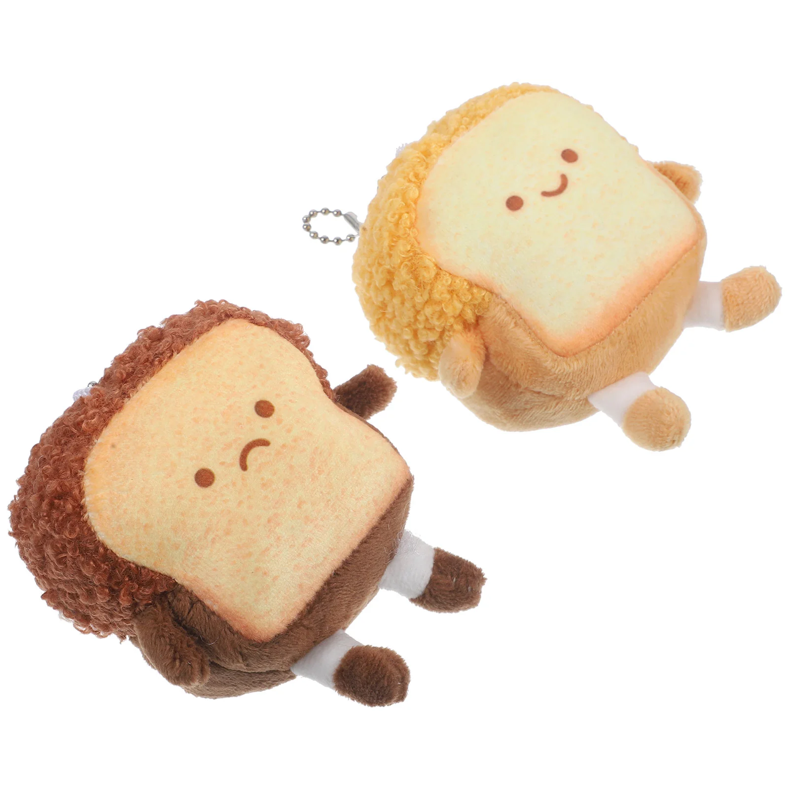 2 Pcs Cake Decorations Cute Trinkets Hanging Adornment Plush Key Chain Backpack Pendant