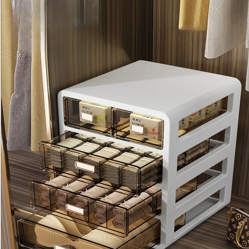 Plastic Underwear Storage Box Multifunctional Wardrobe Organizer Dormitory Clothes Partition Box Bra Organizing Drawer