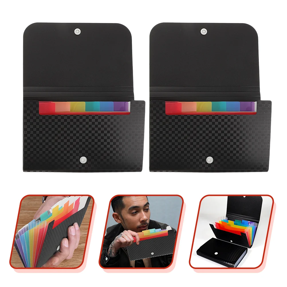 2 Pcs Coin Bag Manager Organ Pack Folder Office Paper Filling Folders Pp Expanding File Change Holder