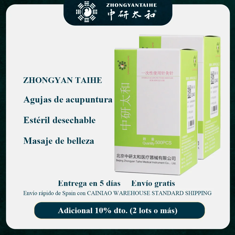 ZHONGYAN TAIHE Acupuncture Needle with Tube 1000 PCS Disposable Sterile Acupuncture Shipping From China or Spain Warehouse