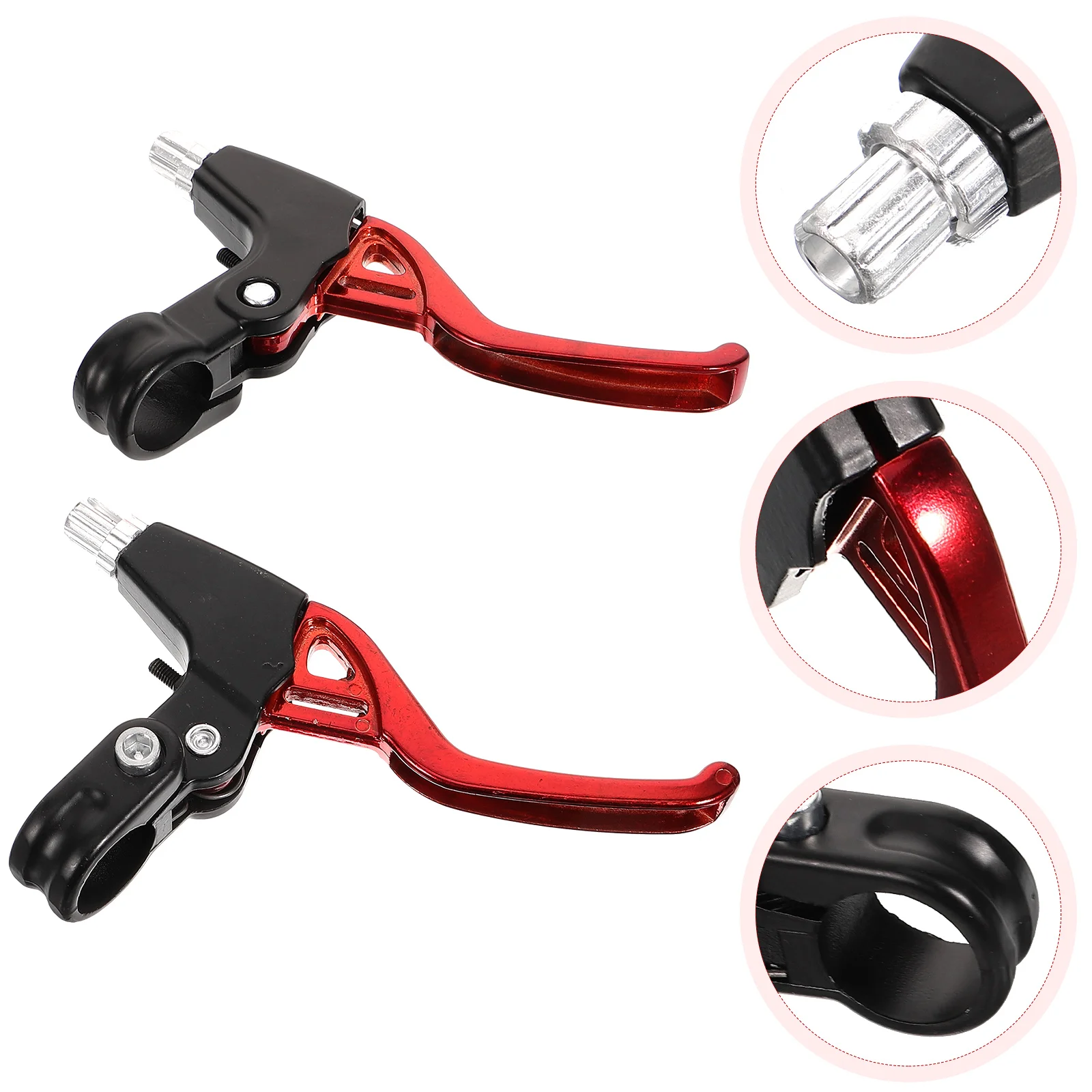 Bicycle Speed Racing All-aluminum Brake Handle Pair (red) 2pcs Bike Installation Mountain Brakes Fold Safety Lever Alloy Strong