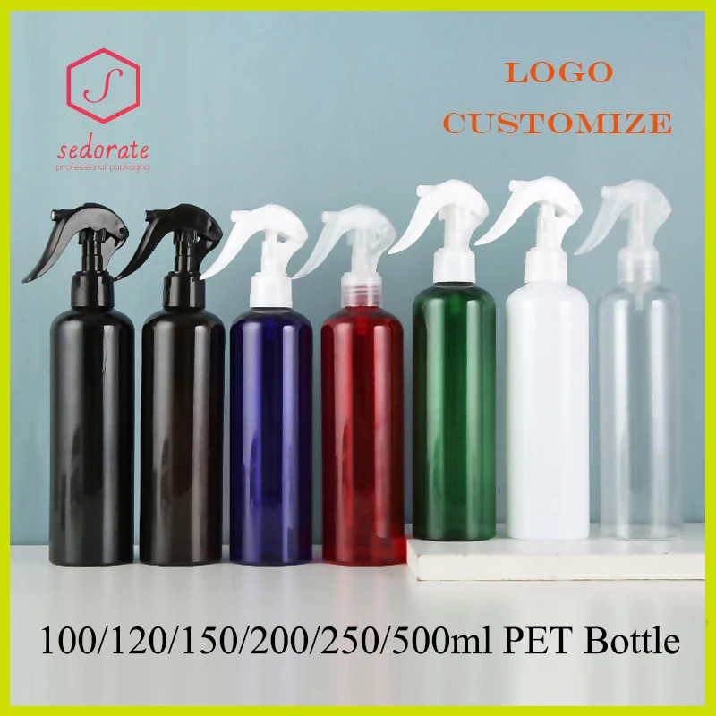 10pcs 120ML 100ML 250ML Plastic Bottle With Trigger Spray Lid Empty PET Atomiser Refillable Bottles Makeup Container QY21301-10