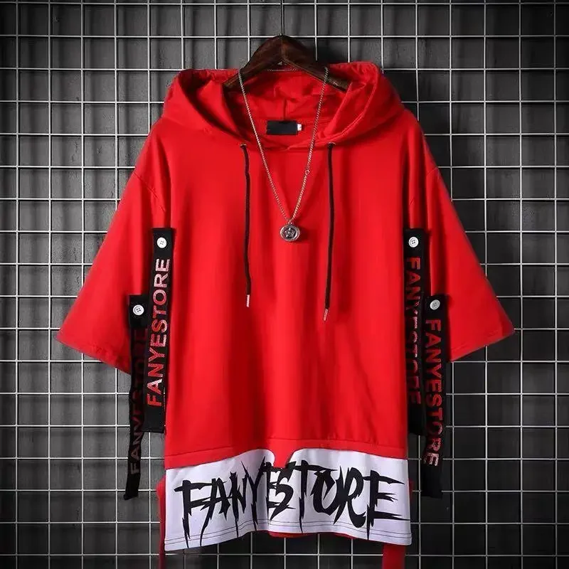 Camisetas Y2k Harajuku con estilo para mujer, cintas de diseño rojo, ropa de calle de moda, baile de Hip Hop, ropa gráfica de Anime para hombre y mujer, regalo