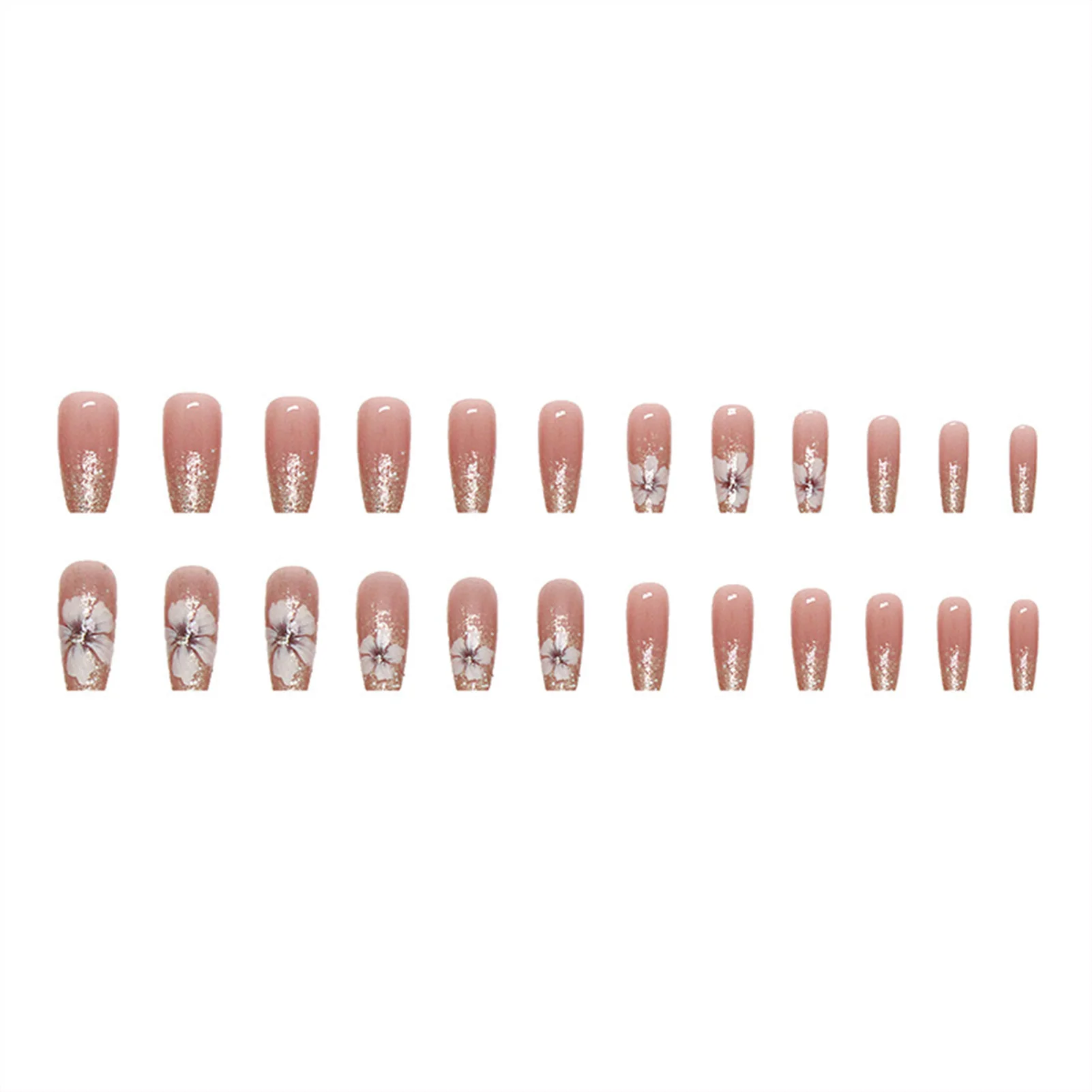 Reusable Ballet Stick on Nails Vintage  Artificial Finger Manicure for Finger Decoration Home Nail DIY