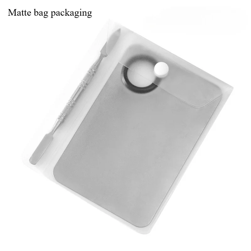 With Spatula Rod Makeup Color Palette Portable Stainless Steel Liquid Foundation Mixing Tray Durable Makeup Color Board