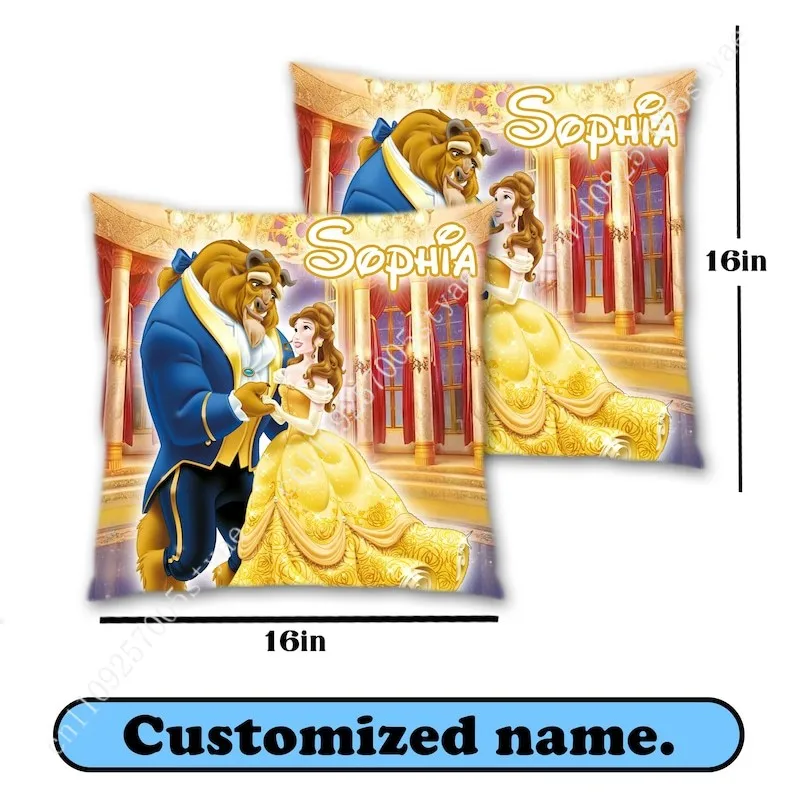 الجمال والوحش المخدة ديزني الكرتون كيس وسادة لينة أريكة سرير الطفل عطلة حفلة صبي فتاة الهدايا غطاء وسادة مخصص #3
