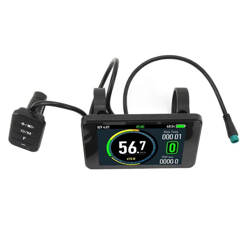 

Electric Bicycle T8 LCD Display Colorful Screen 24V 36V 48V 52V 60V 72V Waterproof Electric Bike LCD Display Panel-VVBC