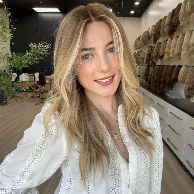 باروكة نسائية 26 بوصة أومبير براون شقراء Balayage الفاخرة الاصطناعية الدانتيل شعر مستعار أمامي 13x4 جزء مجاني HD غير مرئية الدانتيل شعر مستعار أمامي