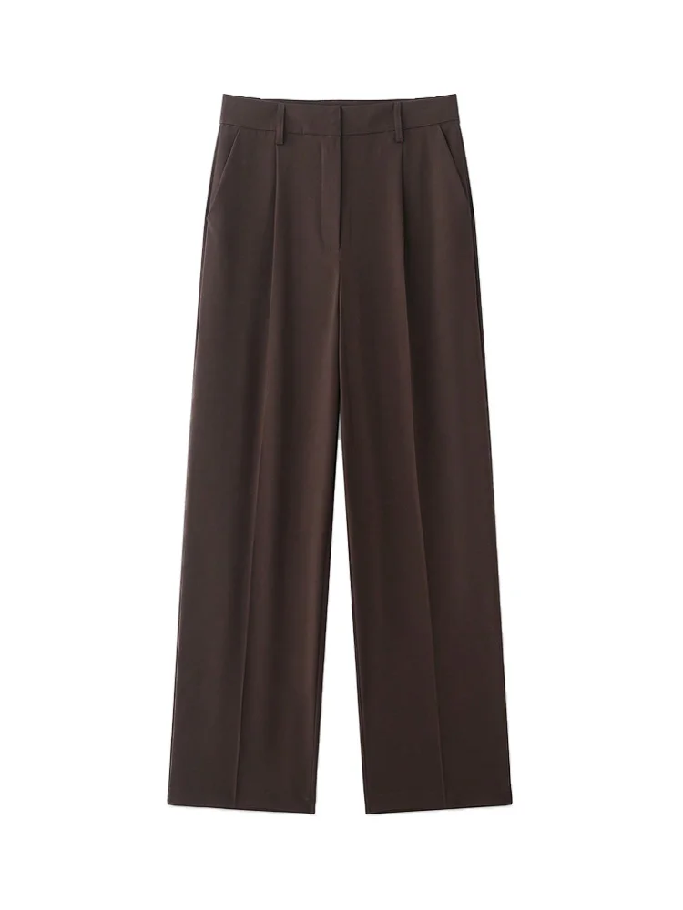 Aliexpress Women's High Waist Straight Leg Pants with Pockets Fashion Office Wear Zipper Fly Casual Trousers - Aliexpress Deal