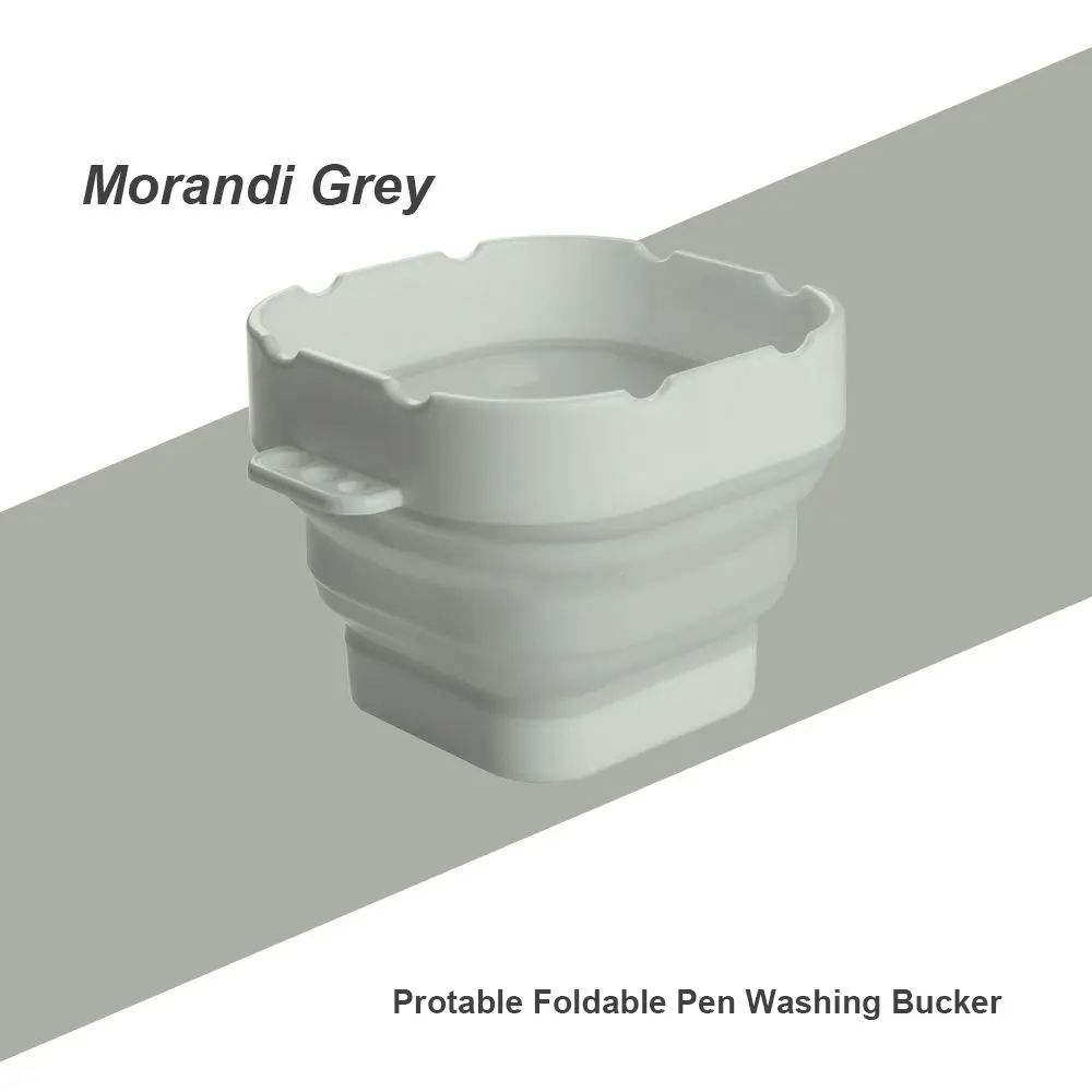 Morandi Color Mini Secchio per Vernice Portatile Riutilizzabile Pieghevole Lavabo Porta Pennello Antiscivolo Penna Pennello Rondella Acquerello