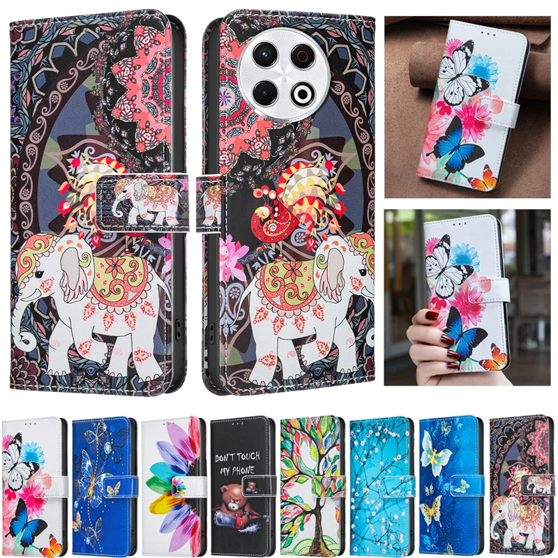 Funda para Tecno Spark 30 Pro Spark 30C 20C GO 2024, funda tipo billetera de cuero con tapa para Tecno Camon 30 Pop 8 9 Pova 6 Pro Book Capa