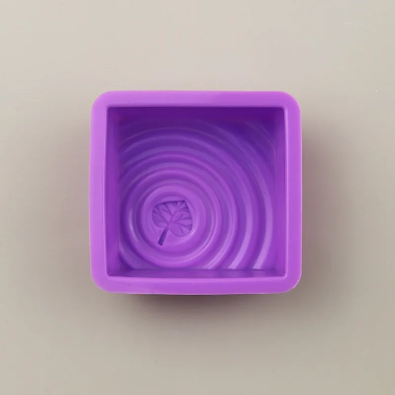 Single square leaf water ripple silicone mold food grade silicone handmade soap mold cake mold