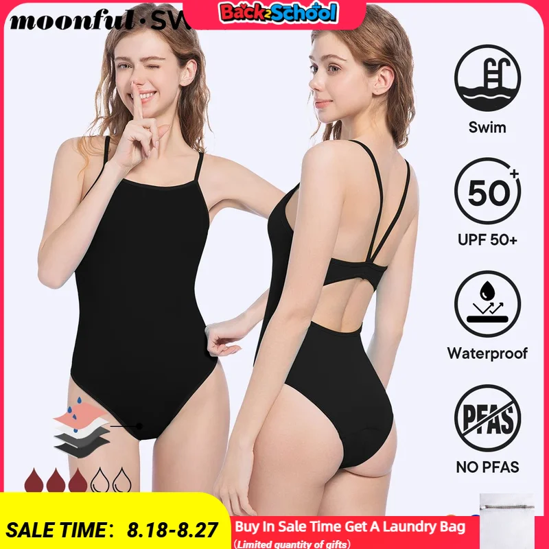 

Menstrual Swimsuit Woman One Piece Period Swimwear for Teen Leak Proof Menstruation Period Underwear Absorbent Beachwear Girl