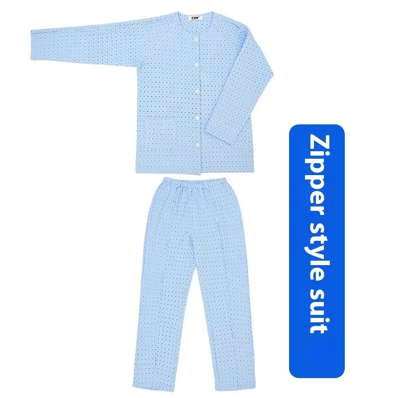 Hospital Clothes Nursing Pants Paralysis Bed Fracture Elderly Clothes Autumn Winter Men Full-open Lounge Wear Pajamas Cotton