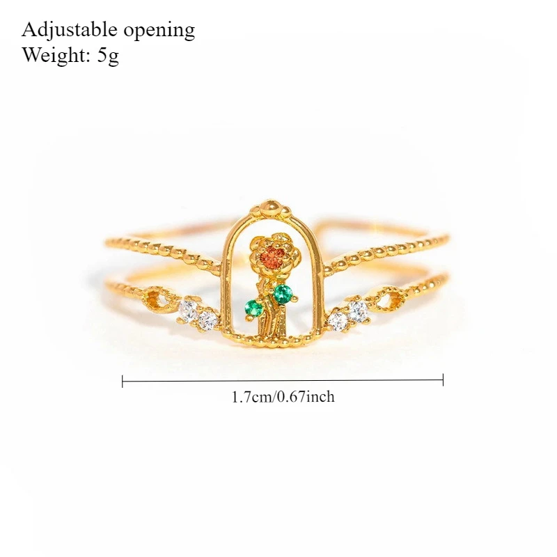 High end fairy tale beauty and beast princess ring, colored zircon ring view 6
