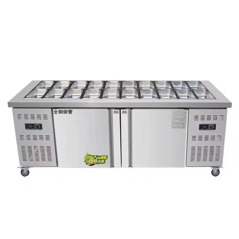for 1800Mm long workbench, two-door pizza preparation counter, salad bar