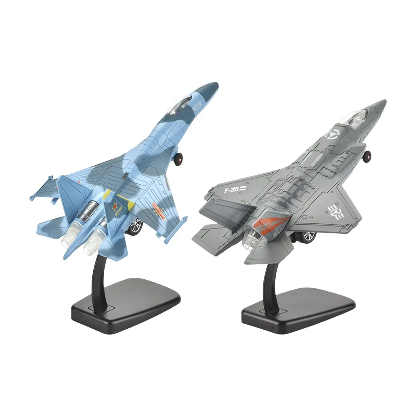 1/100 Scale SU35 Fighter Model Aircraft Model with Display Stand Airplane Model for Bedroom