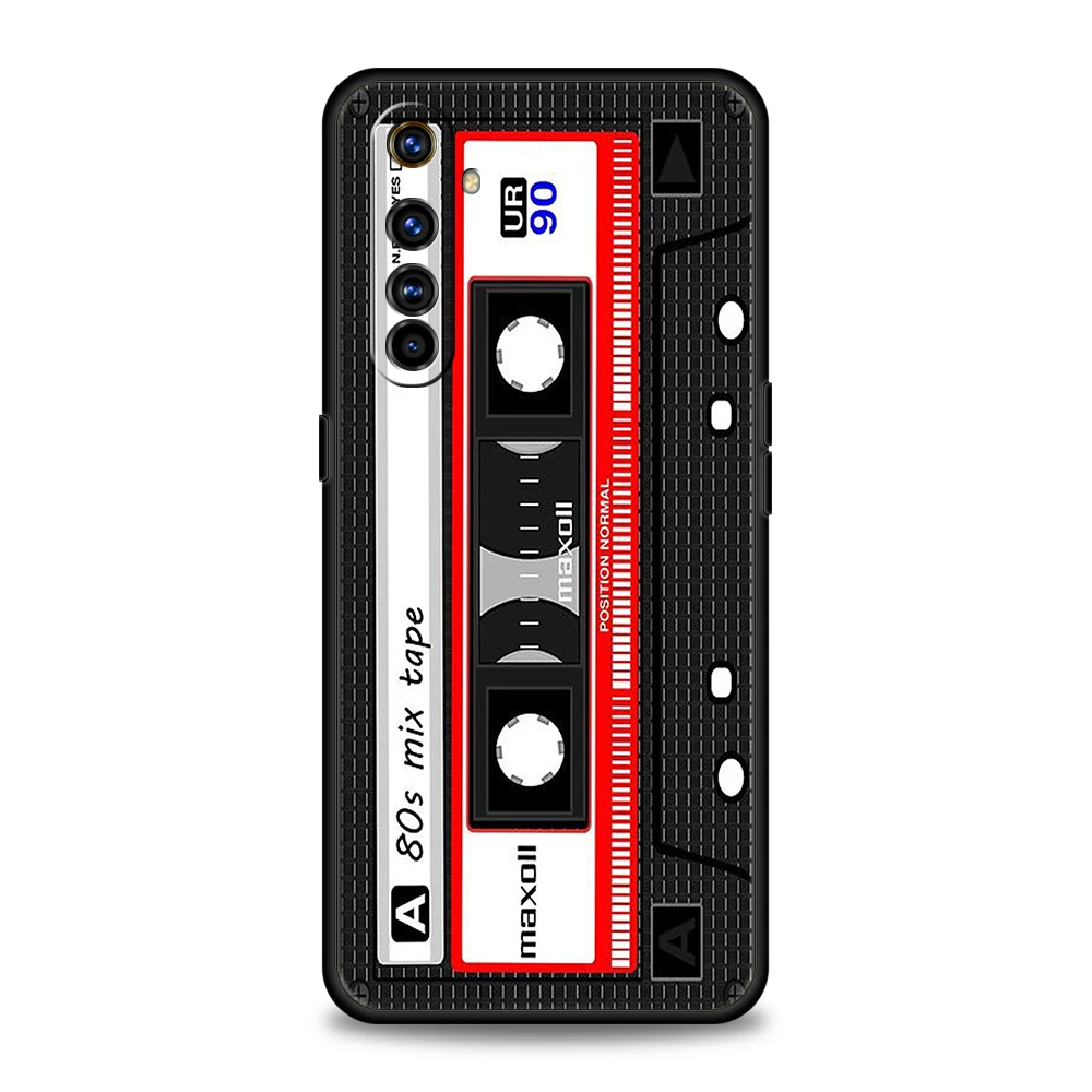 Mixtape Vintage Magnetic Tape Cassette Audio Phone Case Cover for Oppo A12 A15 A16 A74 A76 A54 Reno 6 7 Find X5 Pro A9 TPU Shell