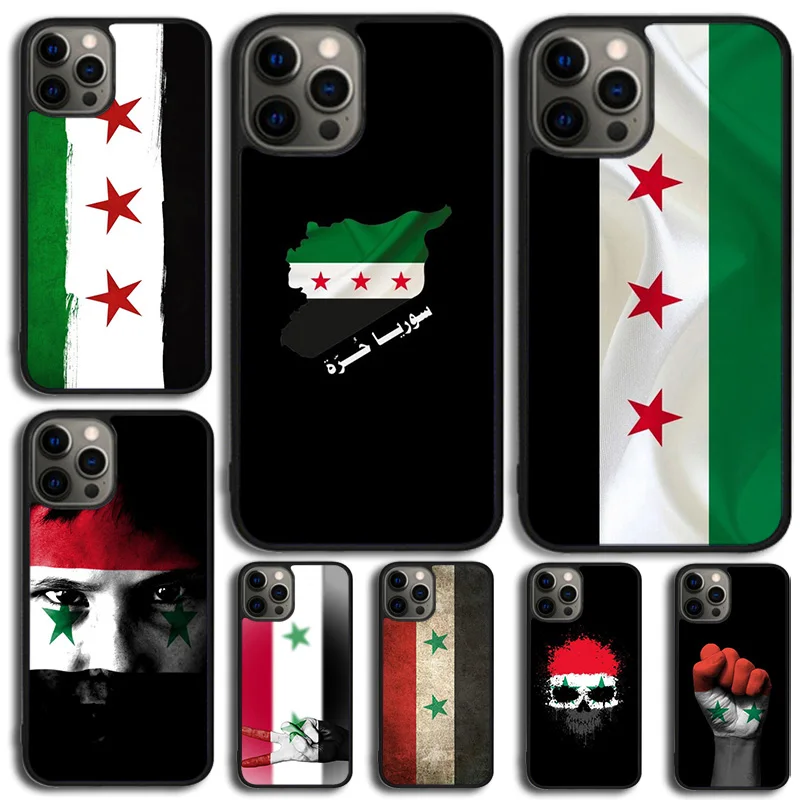 Old Syria Syrian Republic Flag Phone Case Cover For iPhone 16 15 14 SE 2020 XR XS 11 12 13 Mini Pro MAX Plus