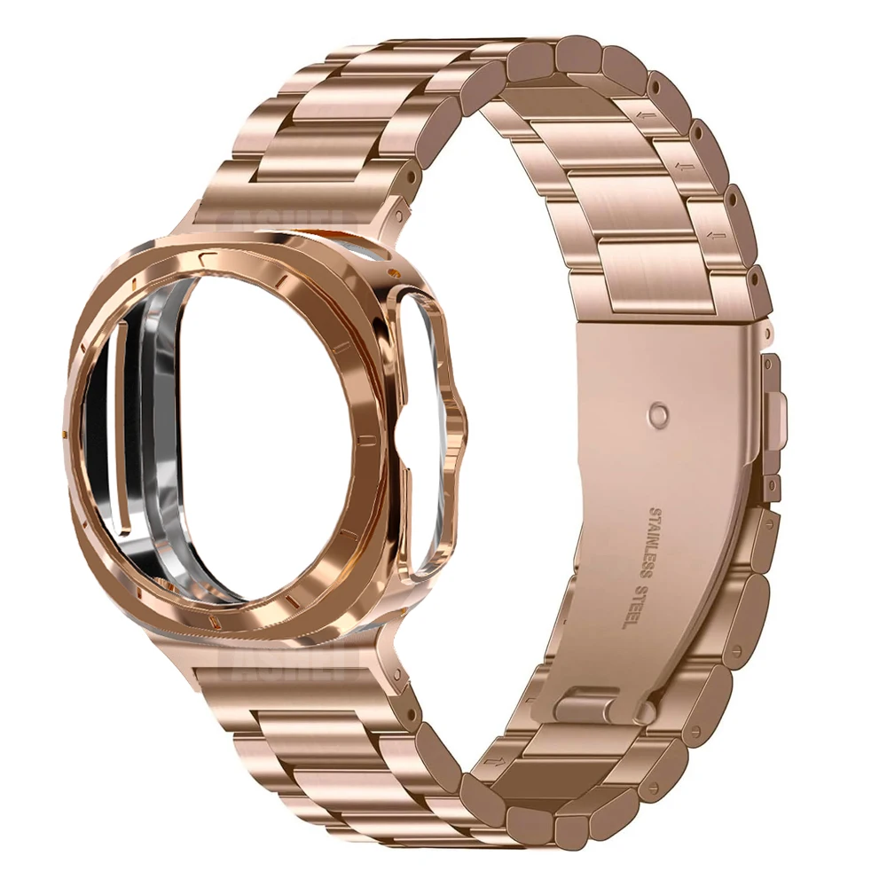 Protetor TPU Macio Para Samsung Galaxy Watch, Ultra Band Case, Tampa De Alça De Aço Inoxidável, 47mm