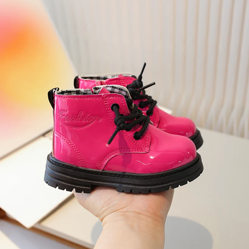 Fashion Kid Chelsea Boots Girl British Style Child Shoe Ankle PU Leather Boot Autumn Spring Waterproof Boy Shoe Boot